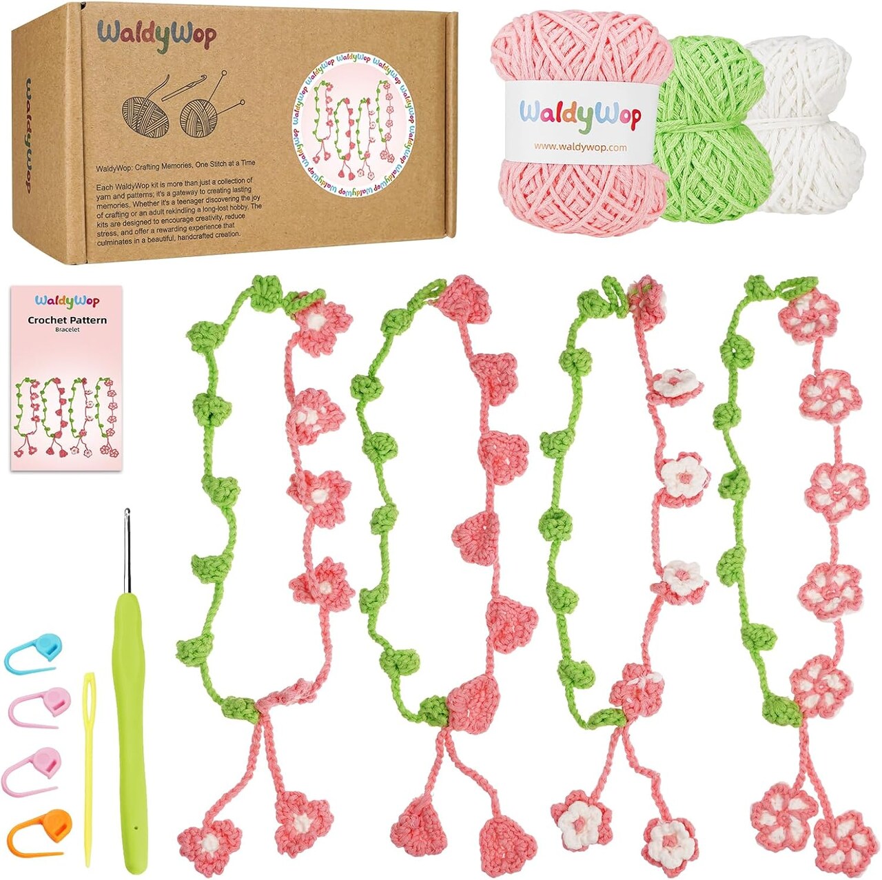 4 Flower Bracelets Knitting Kits (Flowers Bracelets) 5.19 x 3.15 x 2.56 inches